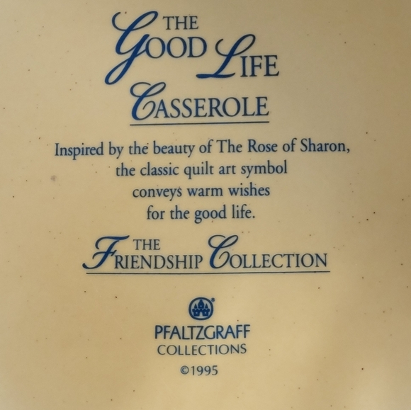 Pfaltzgraff Friendship Collection "The Good Life" Covered Casserole - Picture 4 of 7